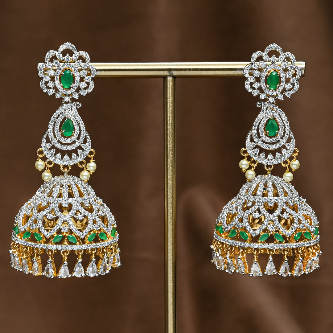 CZ Emerald Jhumka