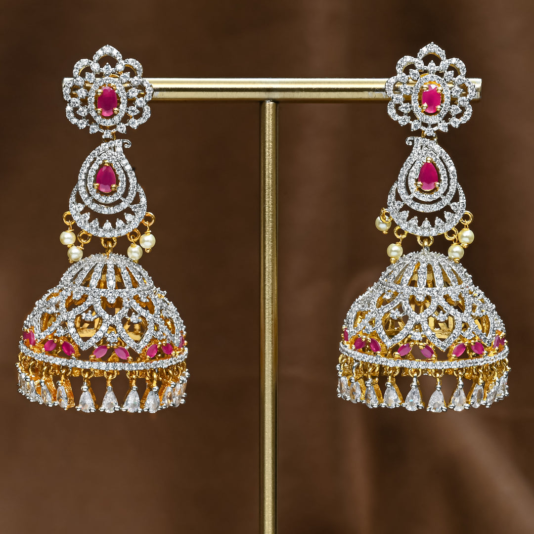 CZ Ruby Jhumka