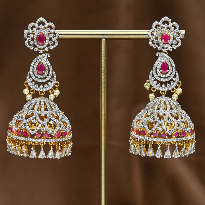 CZ Ruby Jhumka