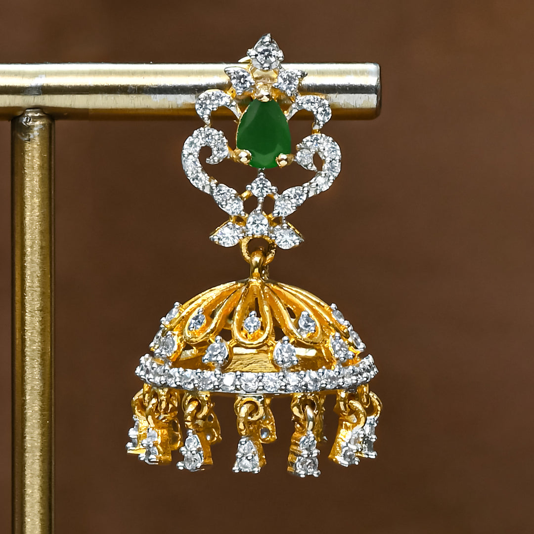 CZ Emerald Jhumka