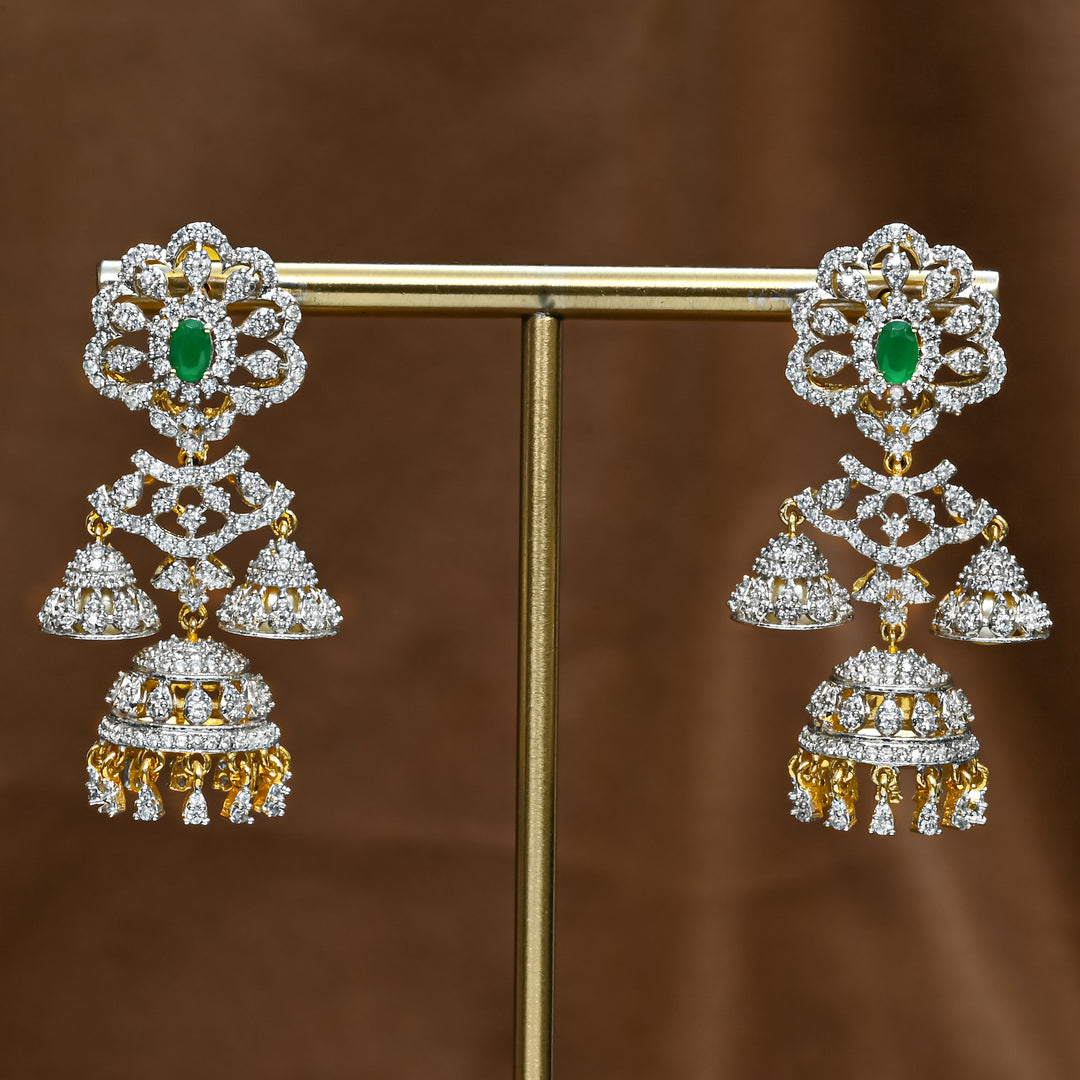 CZ Emerald Jhumka