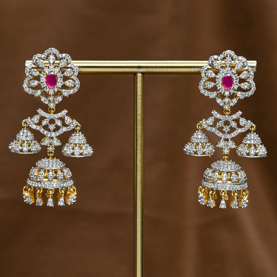 CZ Ruby Jhumka