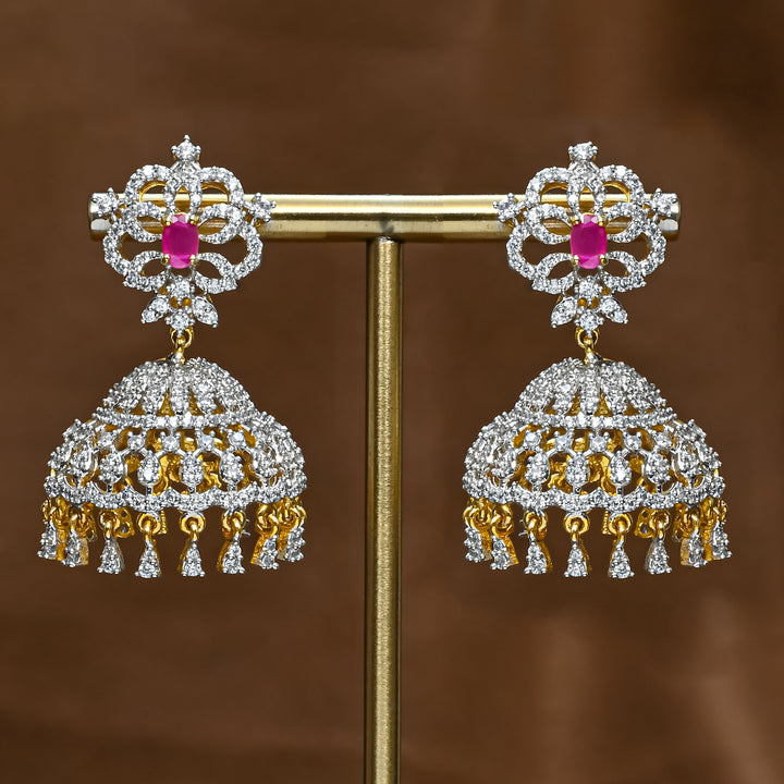 CZ Ruby Jhumka