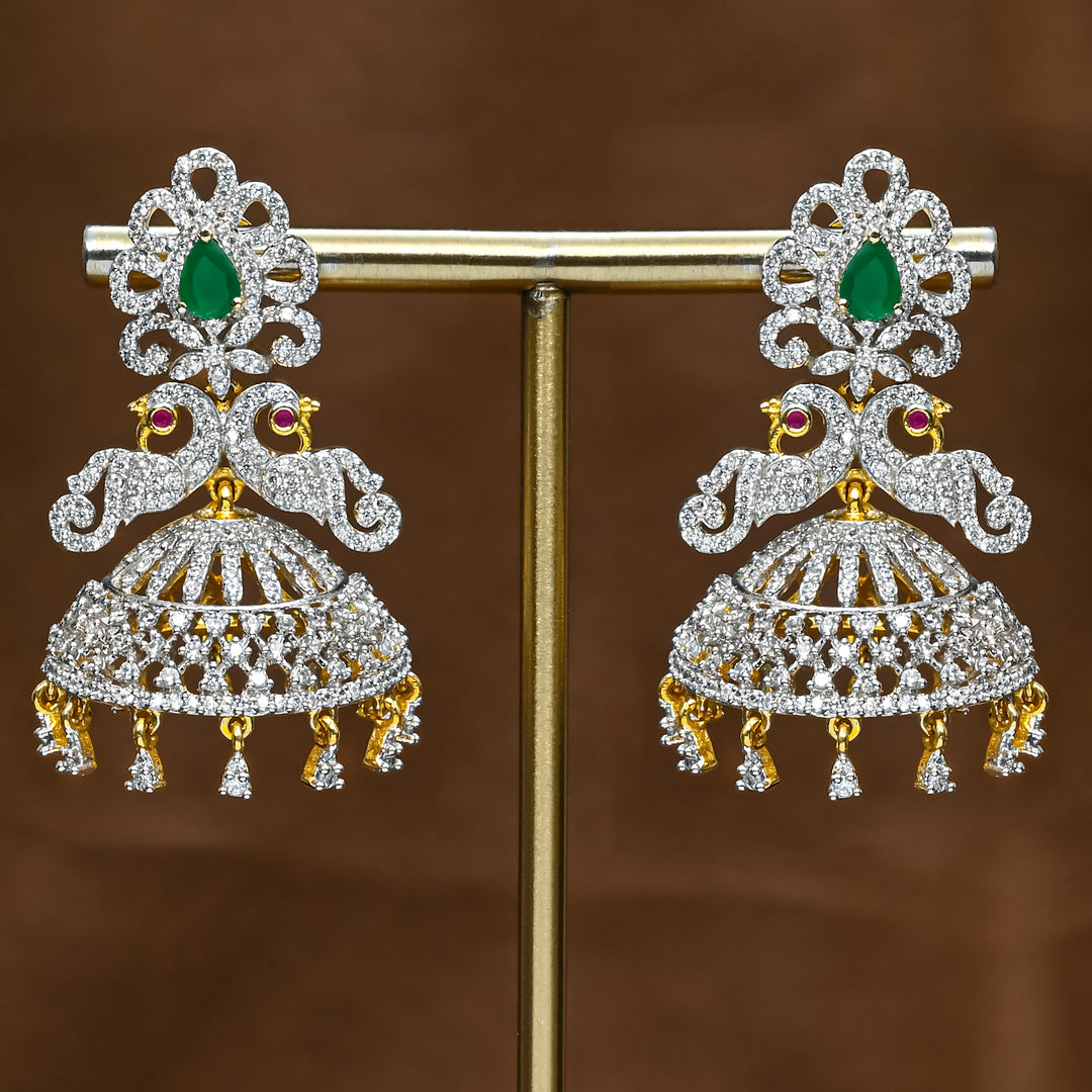 CZ Emerald Jhumka