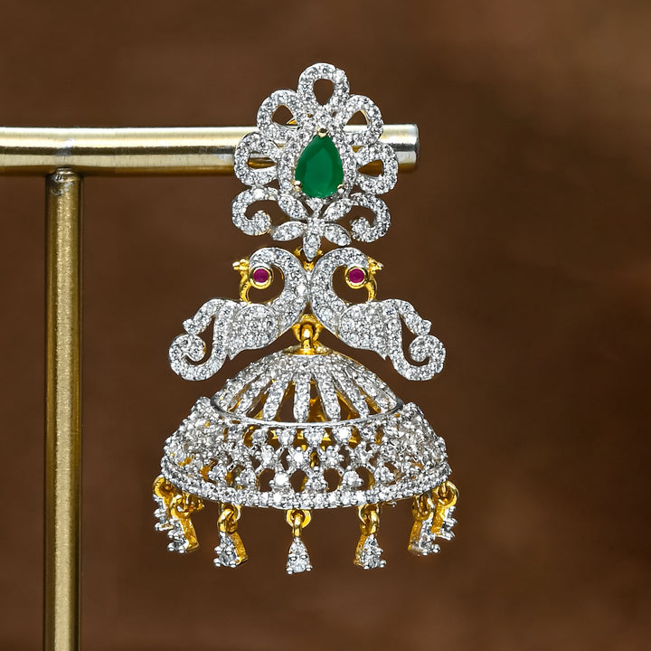 CZ Emerald Jhumka