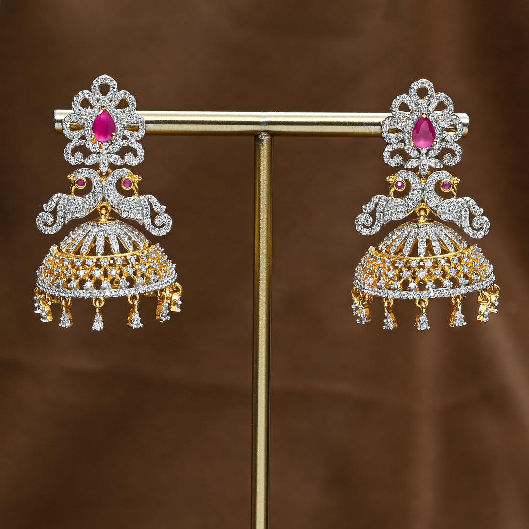 CZ Ruby Jhumka