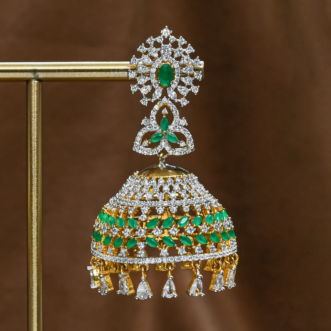 CZ Emerald Jhumka