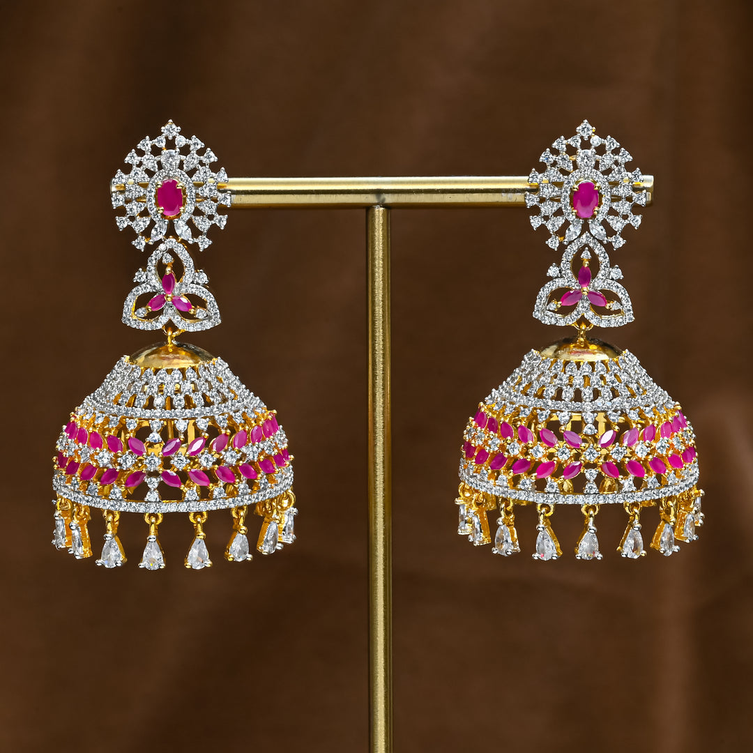 CZ Ruby Jhumka