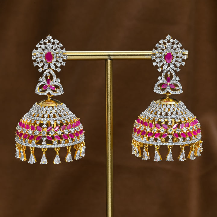 CZ Ruby Jhumka