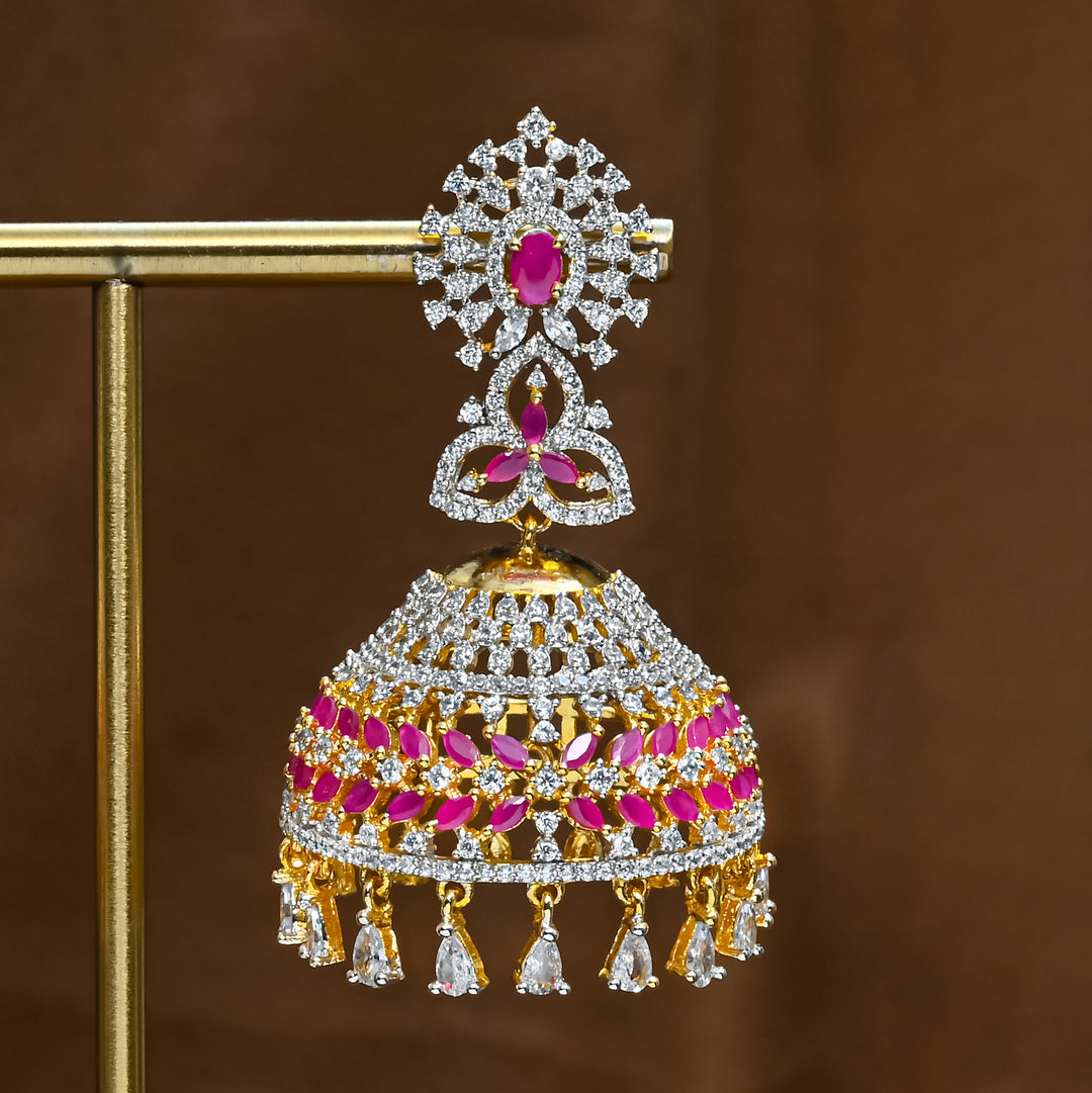CZ Ruby Jhumka