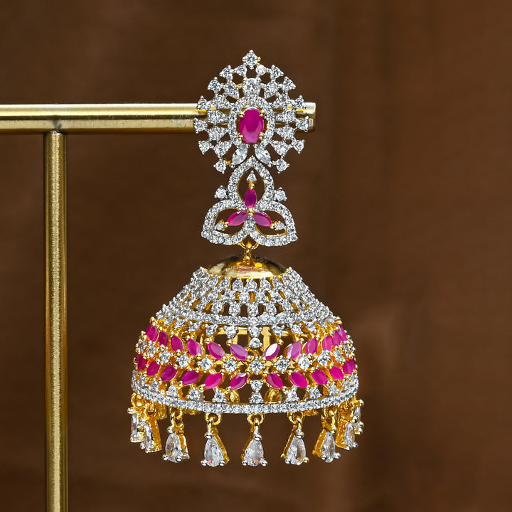 CZ Ruby Jhumka