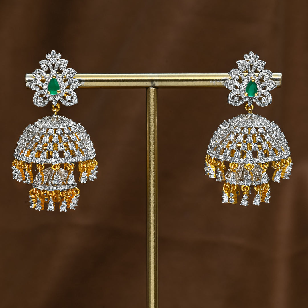 CZ Emerald Jhumka