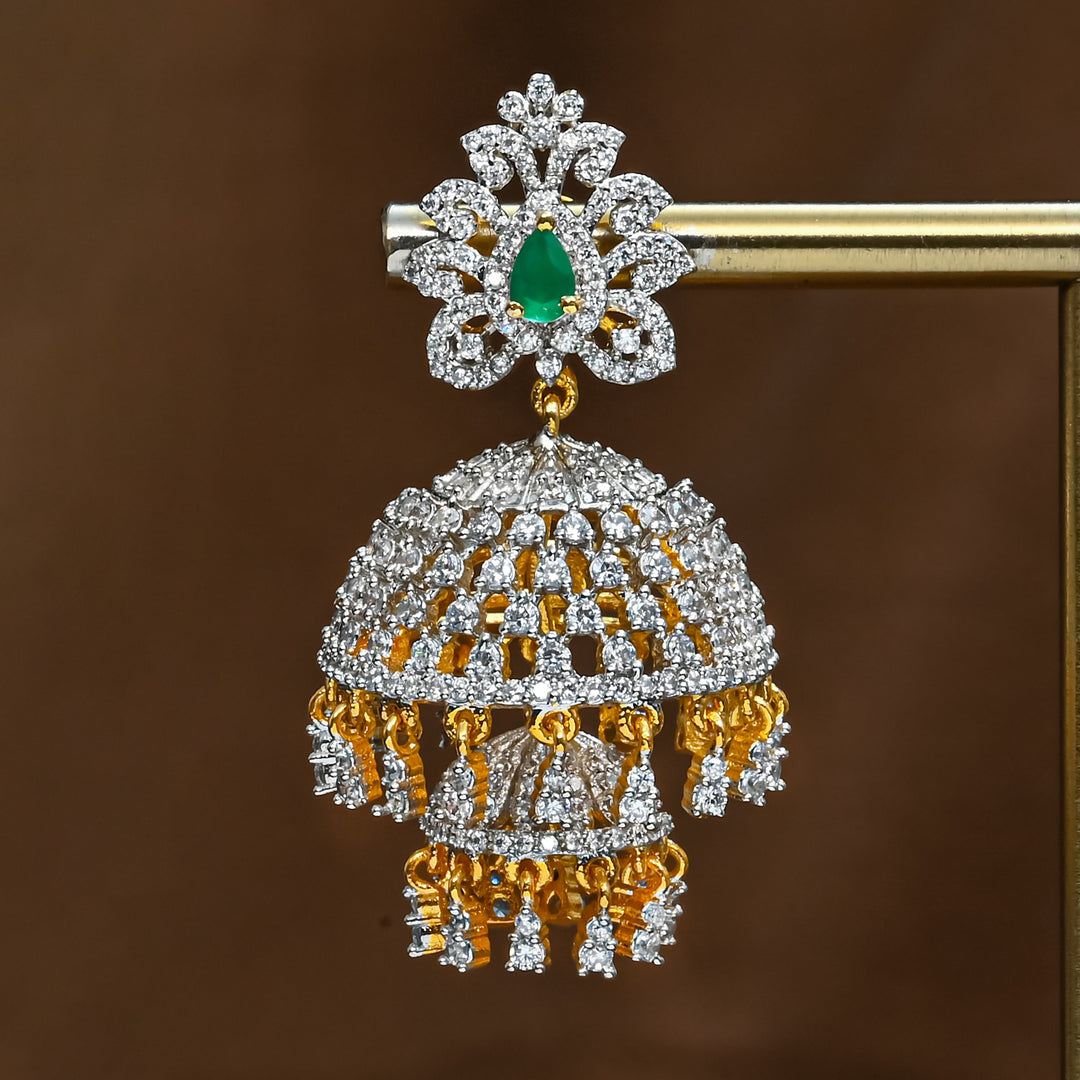CZ Emerald Jhumka