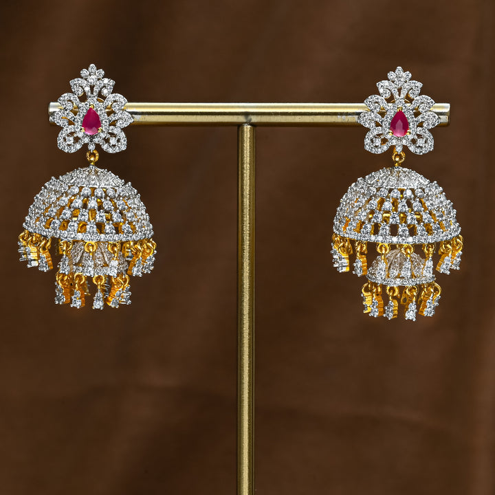 CZ Ruby Jhumka