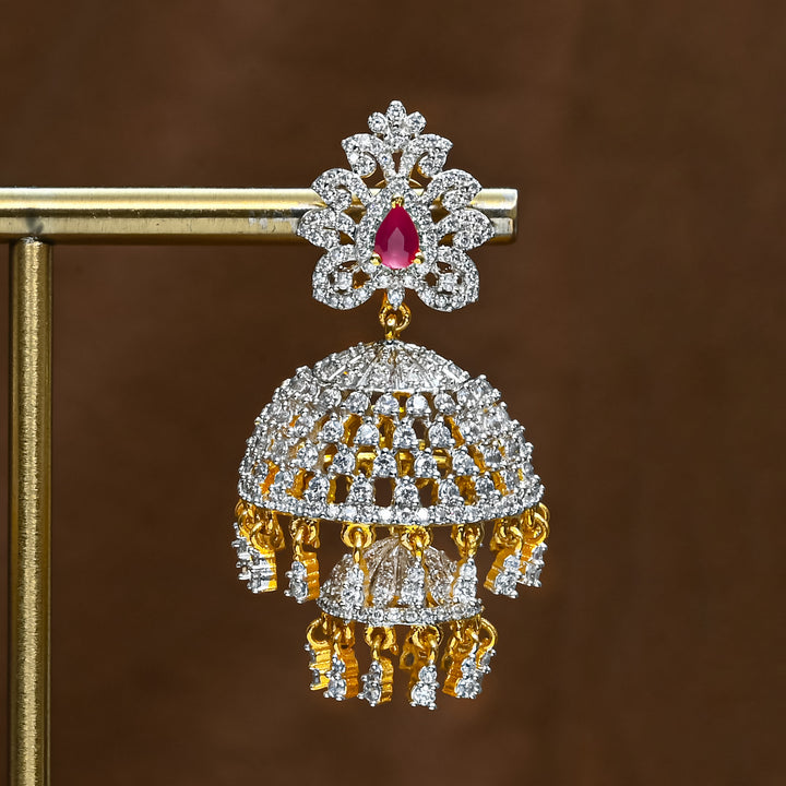 CZ Ruby Jhumka