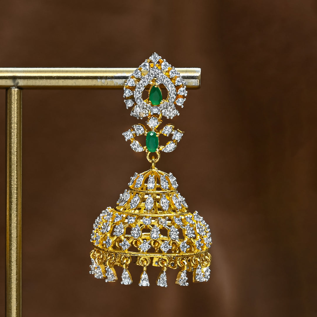 CZ Emerald Jhumka