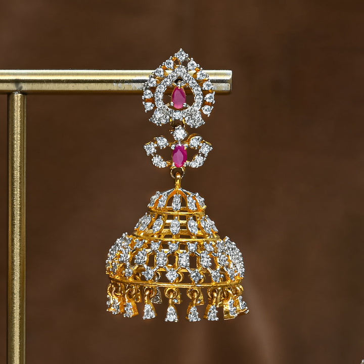 CZ Ruby Jhumka