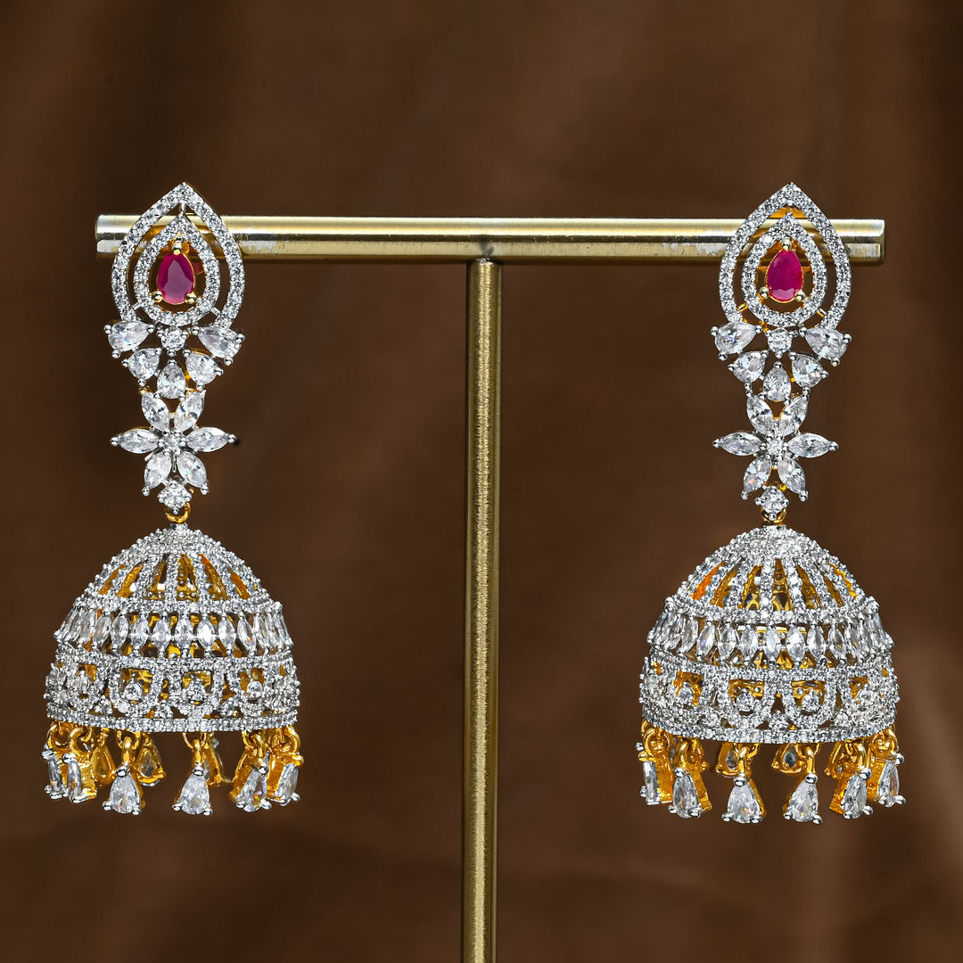 CZ Ruby Jhumka