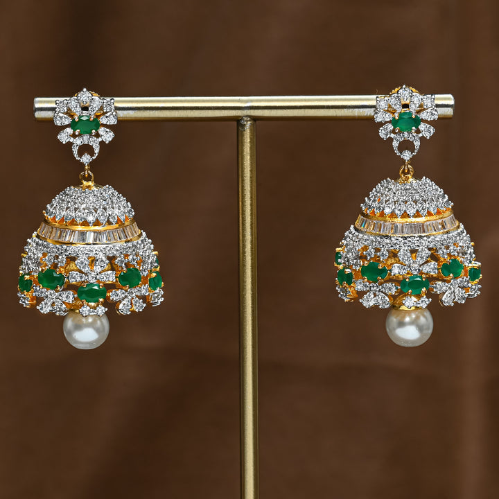 CZ Emerald Jhumka