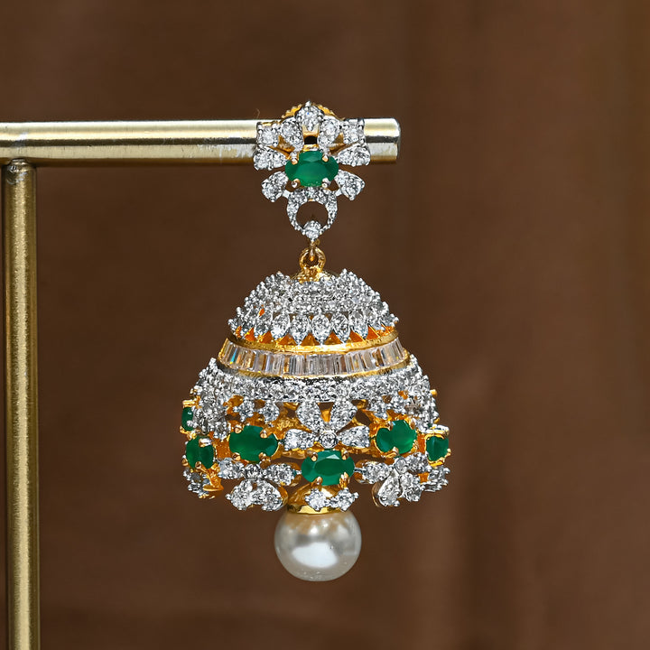 CZ Emerald Jhumka