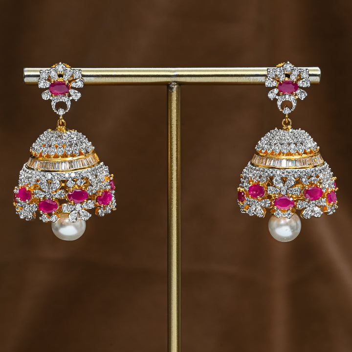 CZ Ruby Jhumka