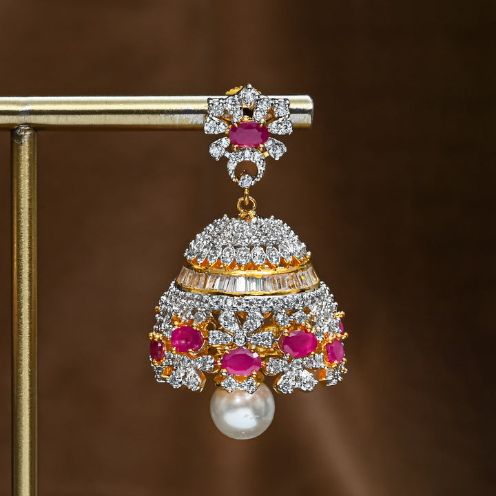 CZ Ruby Jhumka