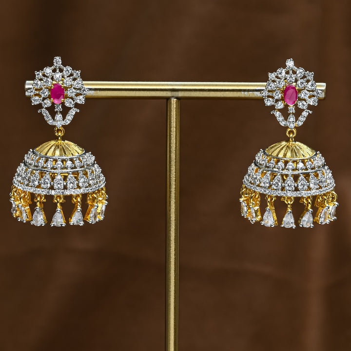 CZ Ruby Jhumka
