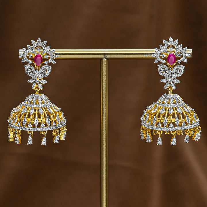 CZ Ruby Jhumka
