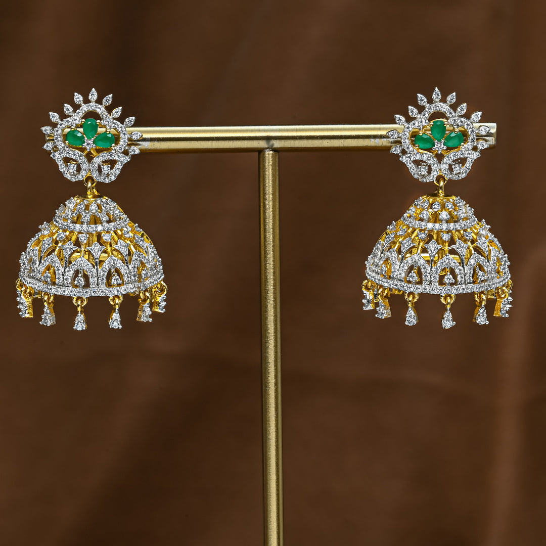 CZ Emerald Jhumka