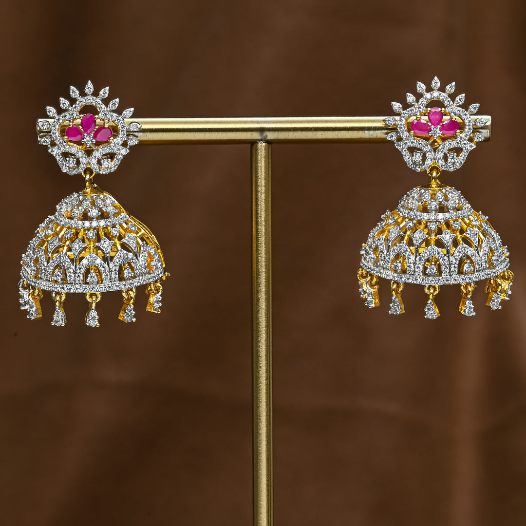 CZ Ruby Jhumka