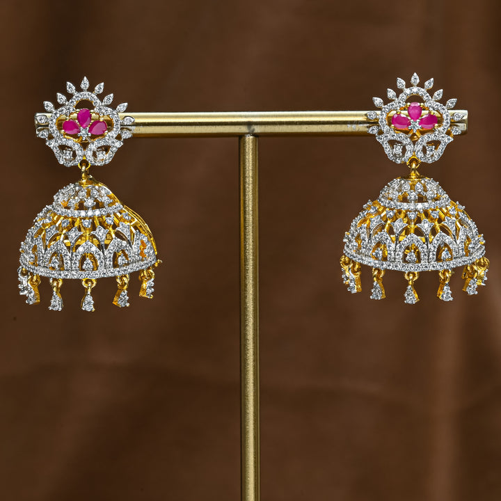 CZ Ruby Jhumka