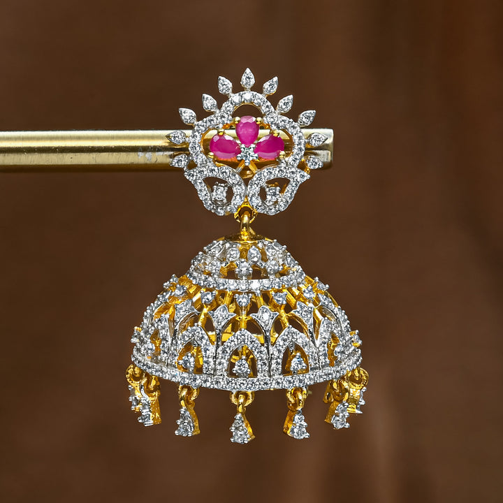 CZ Ruby Jhumka