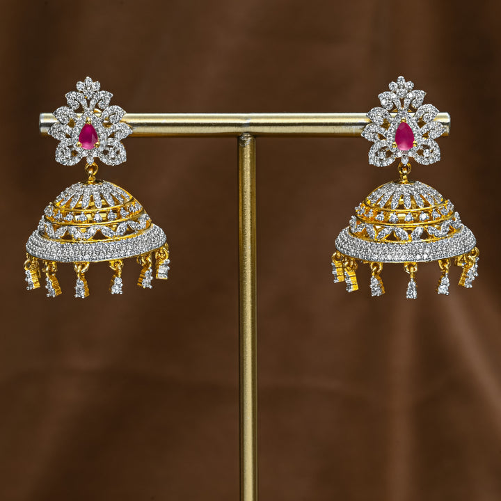 CZ Ruby Jhumka