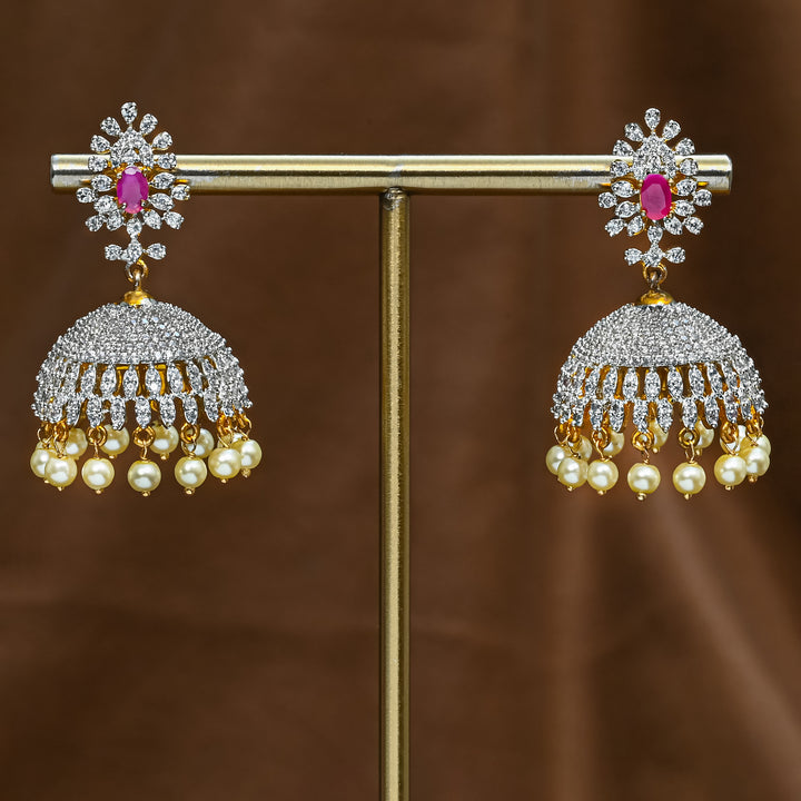 CZ Ruby Jhumka