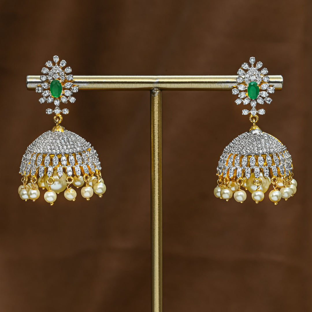 CZ Emerald Jhumka