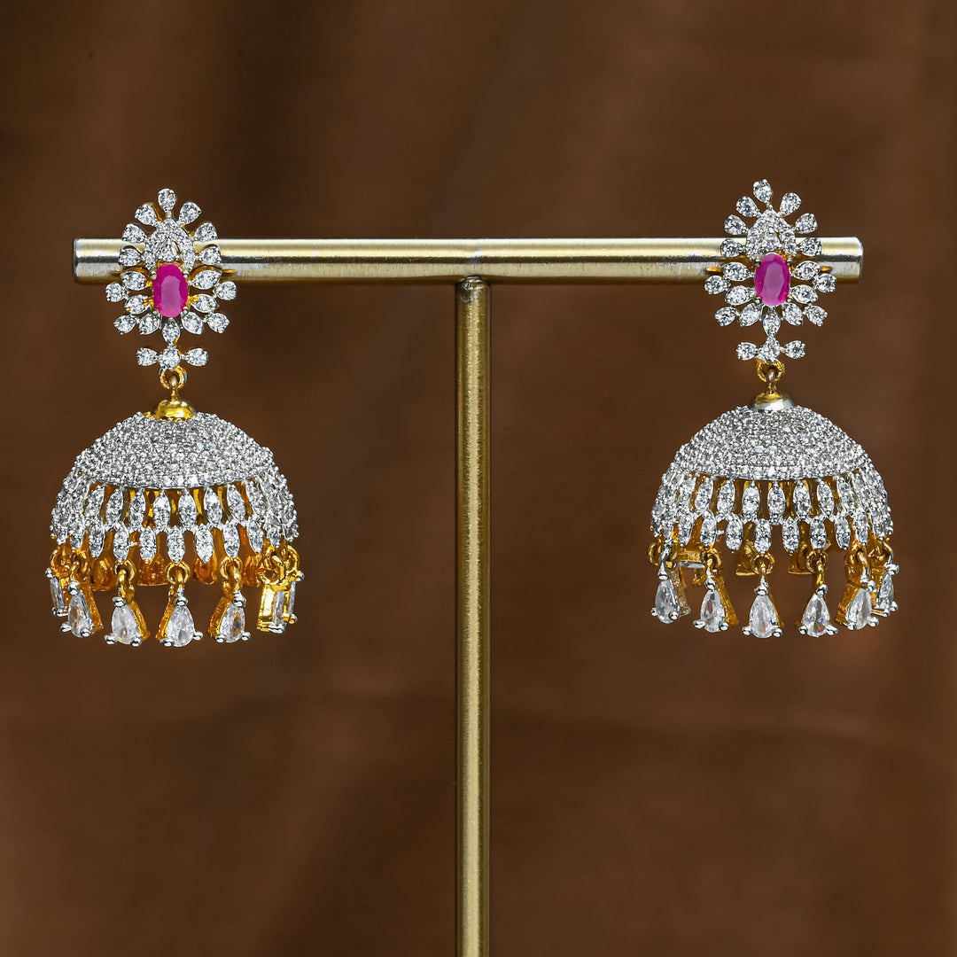 CZ Ruby Jhumka