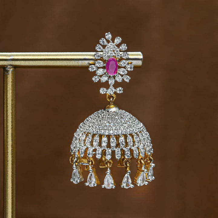 CZ Ruby Jhumka