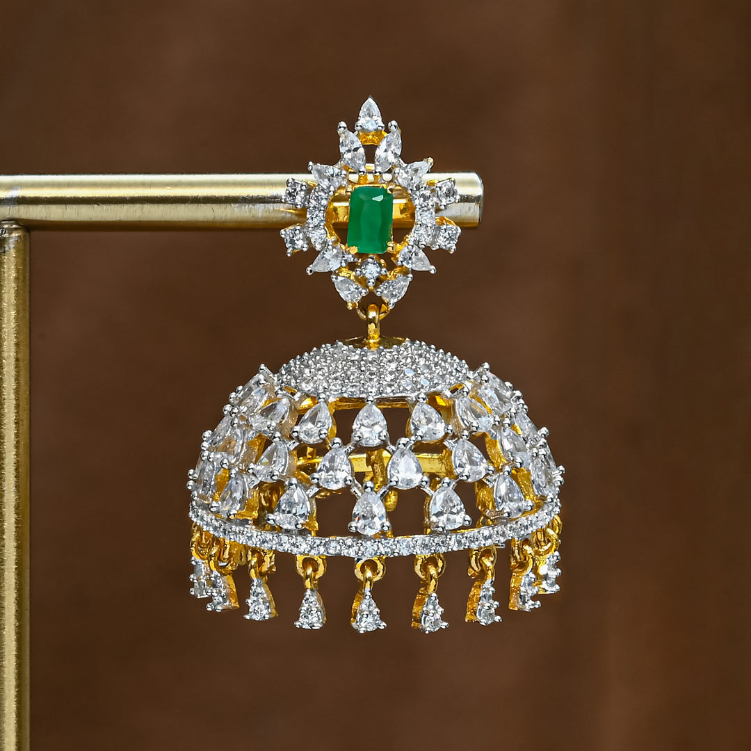 CZ Emerald Jhumka