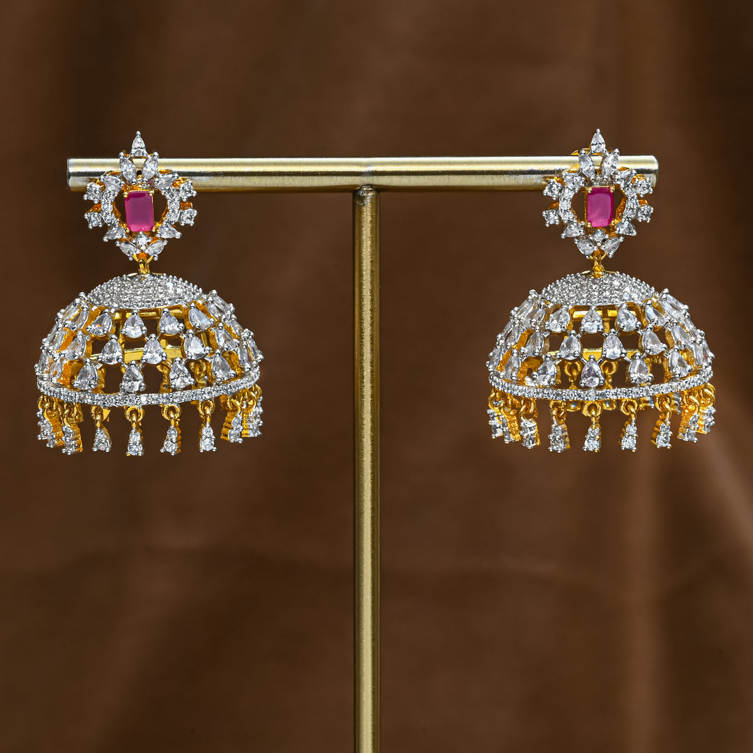 CZ Ruby Jhumka