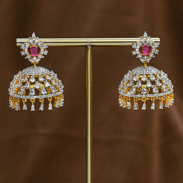CZ Ruby Jhumka
