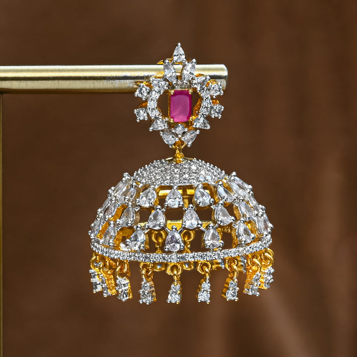 CZ Ruby Jhumka