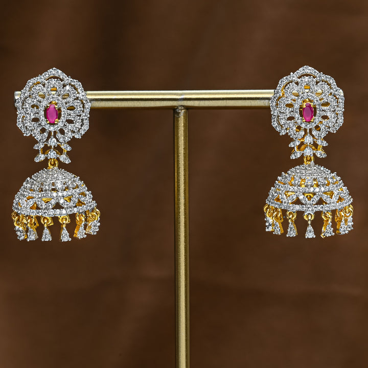 CZ Ruby Jhumka