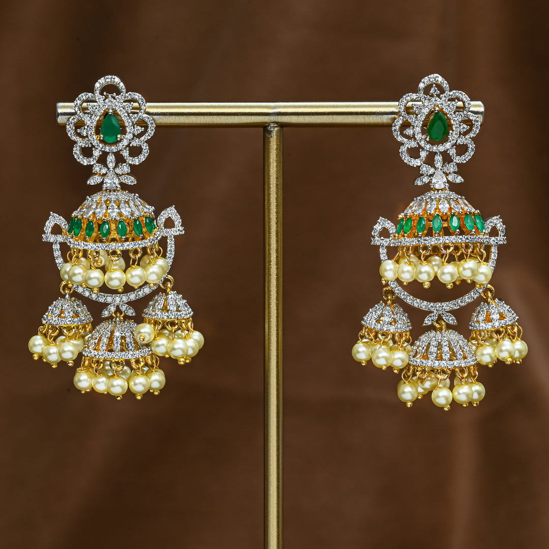 CZ Emerald Jhumka