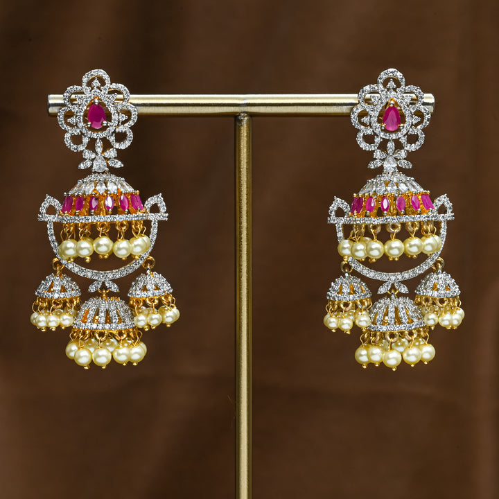 CZ Ruby Jhumka