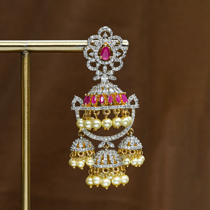 CZ Ruby Jhumka