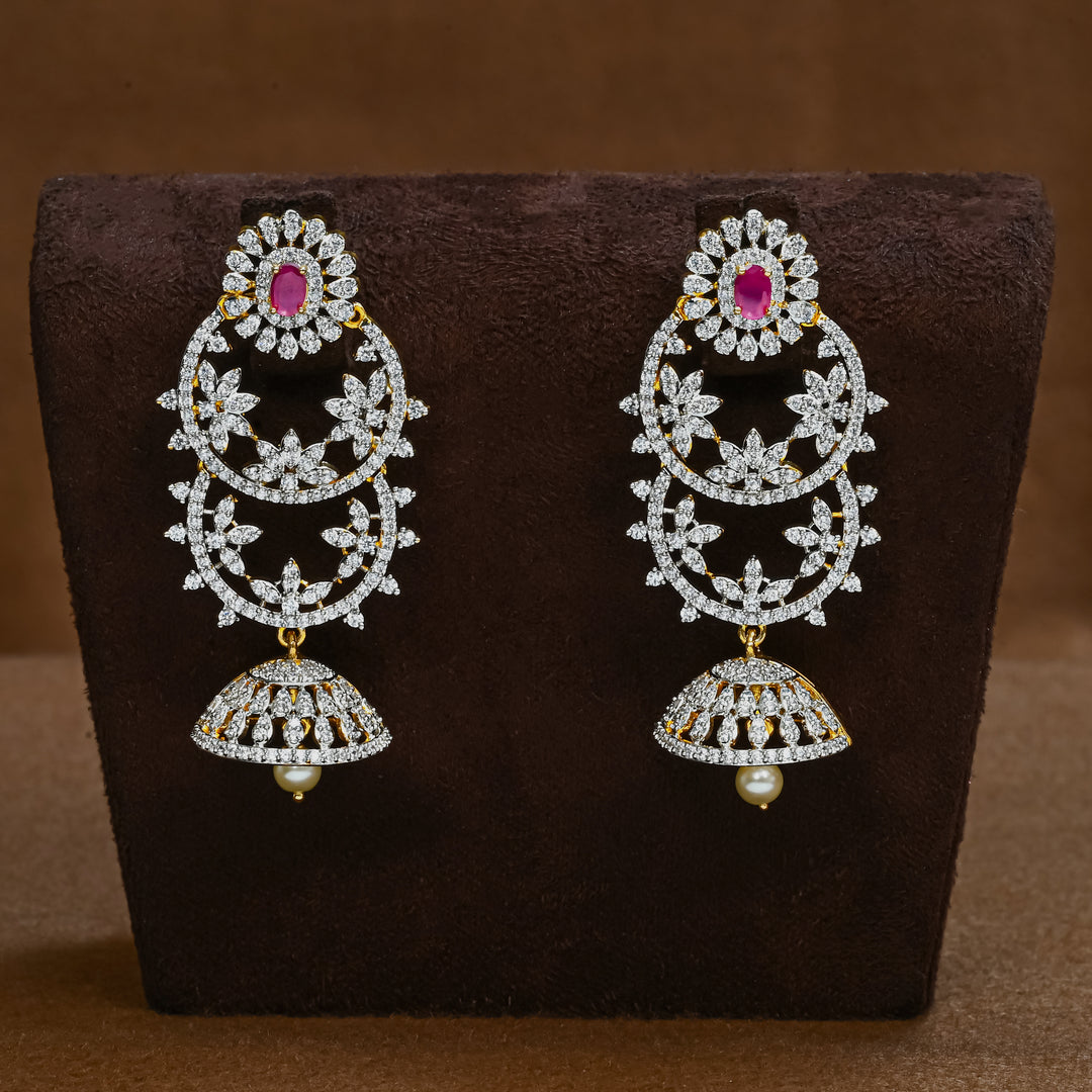 CZ Ruby Jhumka