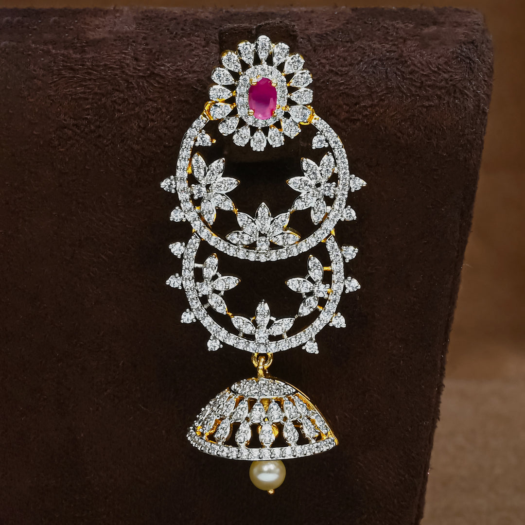 CZ Ruby Jhumka