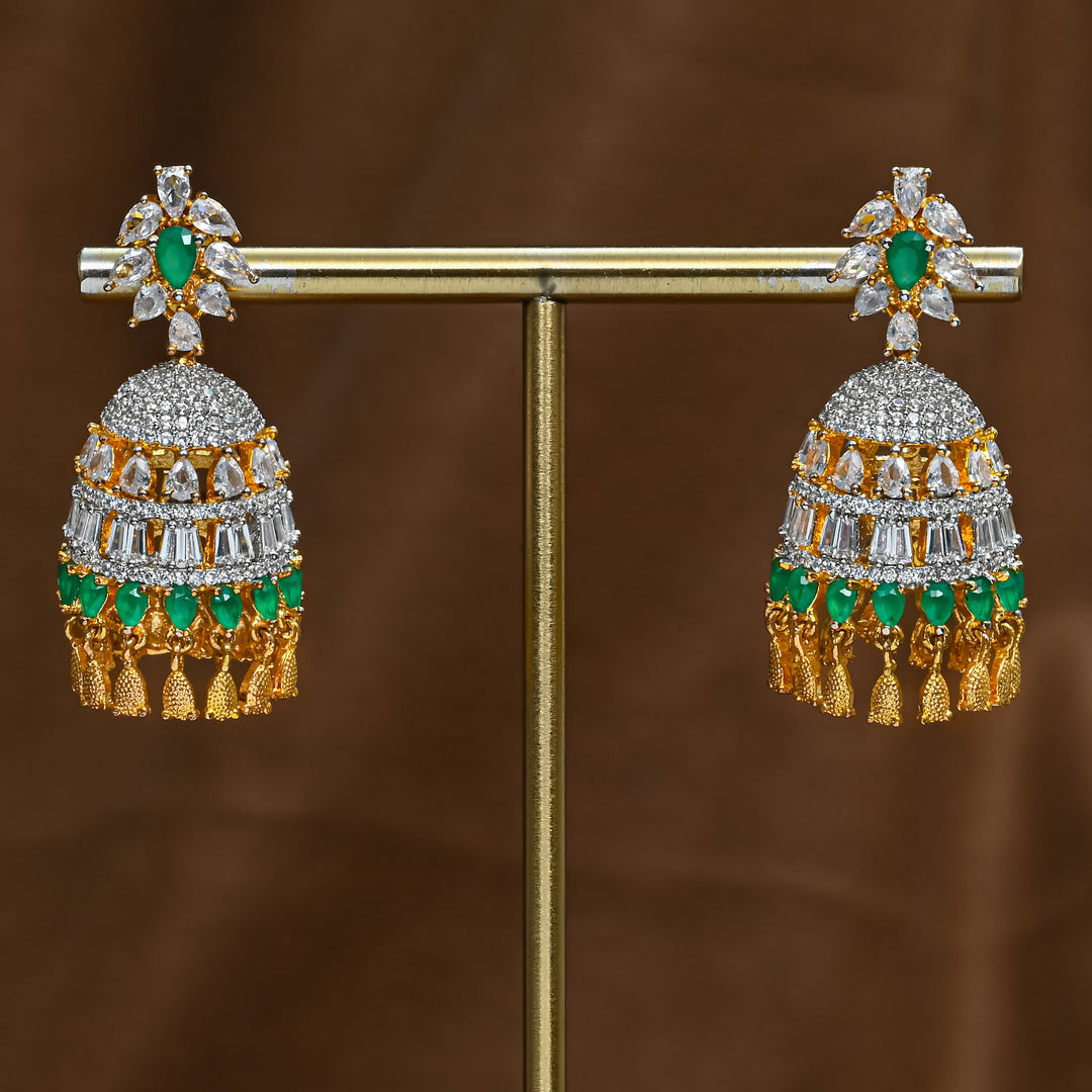 CZ Emerald Jhumka