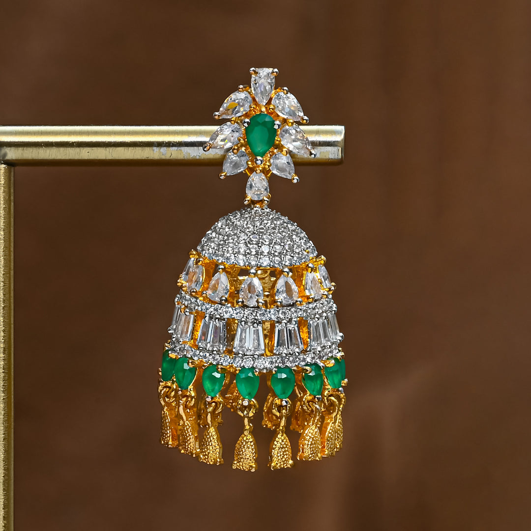 CZ Emerald Jhumka