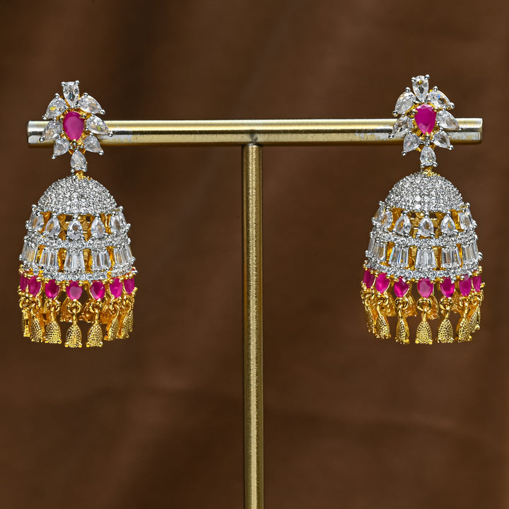 CZ Ruby Jhumka